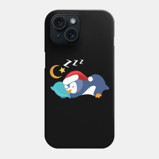Adorable Christmas Baby Penguin Slepping Stars and the Moon Phone Case
