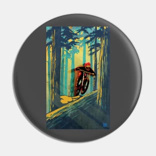 Forest log mountain bike ghost jumper Pin