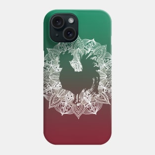 Mandala Circle Chicken Green and Red Phone Case