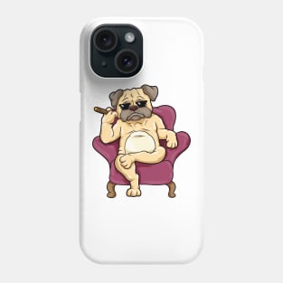 Pug with sunglasses and cigar Phone Case