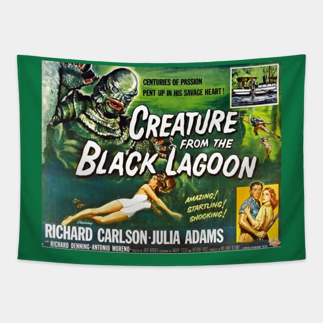 Classic Horror Movie Lobby Card - Creature from the Black Lagoon Tapestry by Starbase79