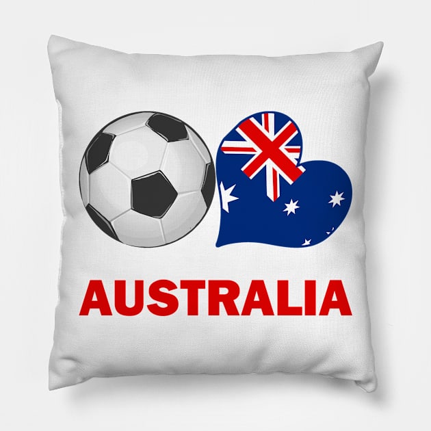 Soccer Fan Australia Pillow by CafePretzel