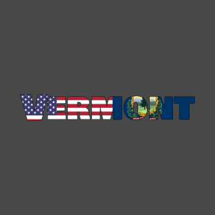 Vermont State Flag/ American Flag Logo T-Shirt