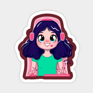 Cute girl gamer character Magnet