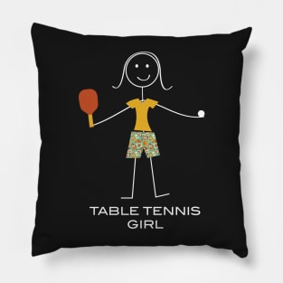 Funny Womens Table Tennis Design Pillow