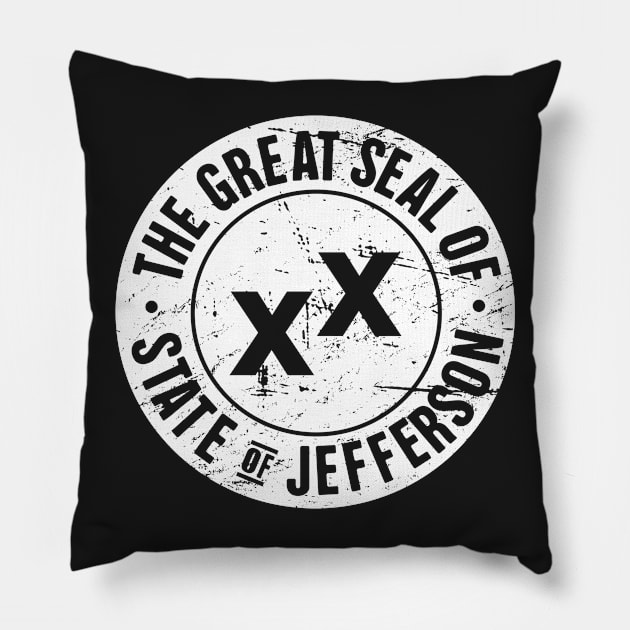 State Of Jefferson | Distressed Seal Pillow by MeatMan