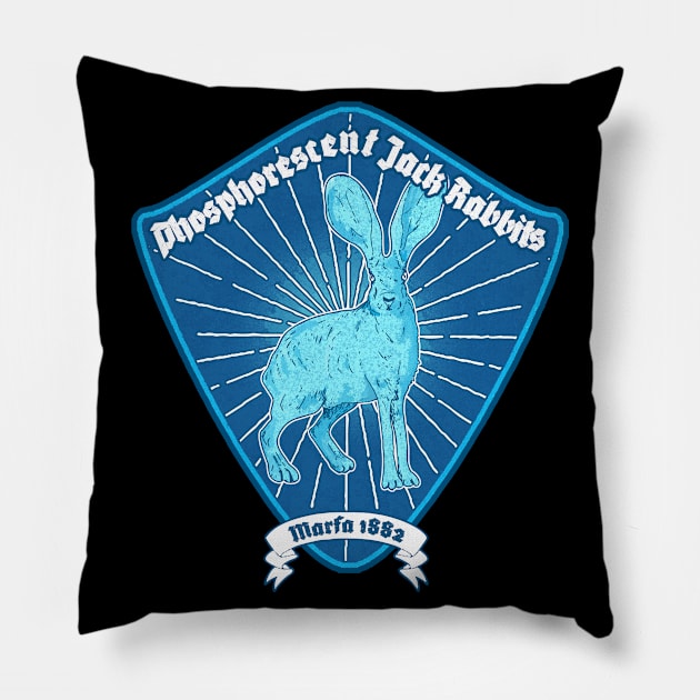 Phosphorescent Jack Rabbits Pillow by Harley Warren