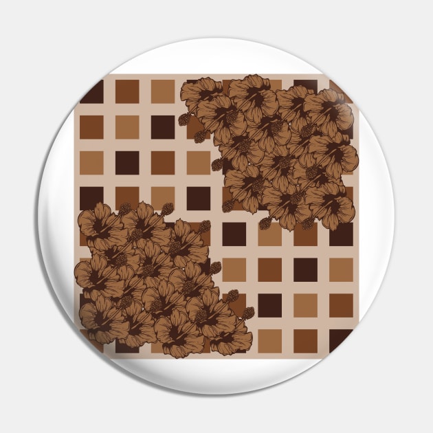 Earth Tones Floral On Geometric Pin by justrachna