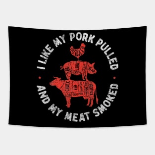 BBQ Smoker I Like My Pork Pulled And My Meat Smoked Tapestry