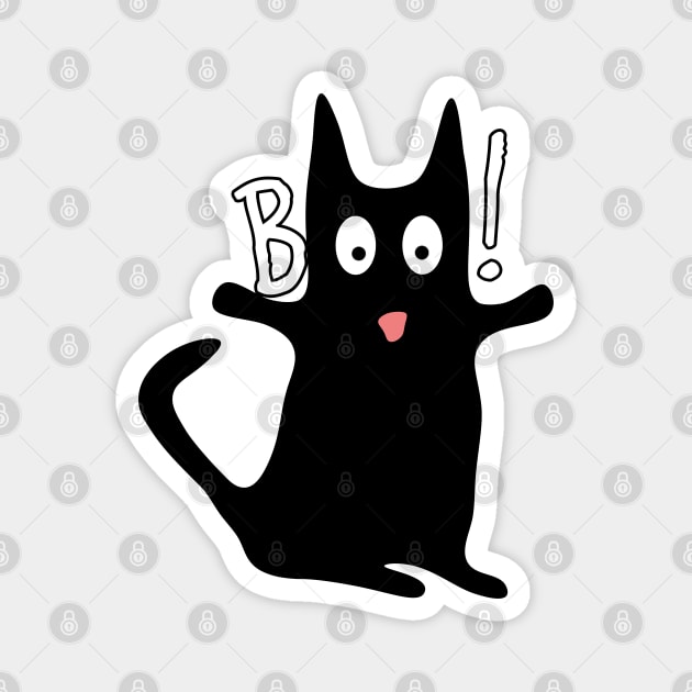 Black Cat Halloween Design Magnet by McNutt