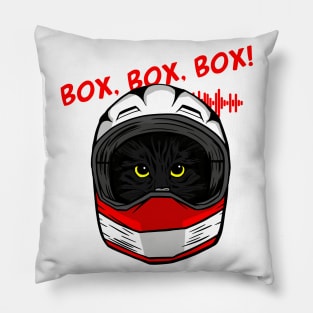 funny cat driver – Box, box, box! (Luigi) Pillow