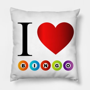 I Love BINGO Valentine Hearts Pillow