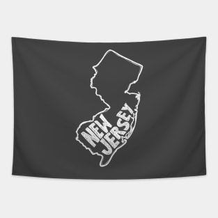 New Jersey (White Graphic) Tapestry