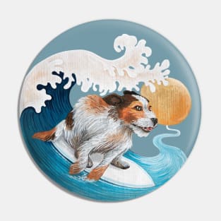 Surfing Dog Pin