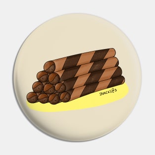 A pile of chocolate wafer rolls Pin