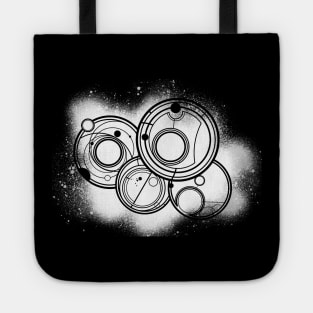 Gallifreyan Symbols Spray Paint (White) Tote