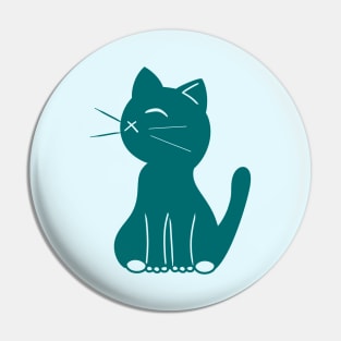 Silhouette Of A Cranky Cat Pin