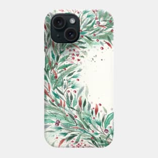 Christmas Loose Watercolor Florals Phone Case