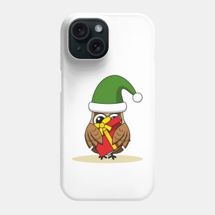 Christmas Elf Owl with Present Phone Case