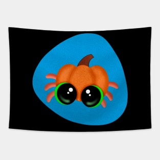 Cute Little Big Eyed Pumpkin Hermit Crab Tapestry