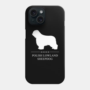 Polish Lowland Sheepdog Dog White Silhouette Phone Case