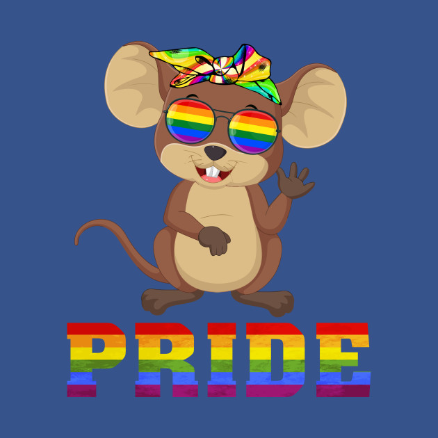 Disover Mouse Gay Pride Flag Sunglasses LGBT Animals Lover - Mouse Gay Pride Flag Sunglasses - T-Shirt