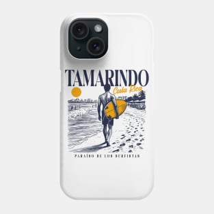 Vintage Surfing Tamarindo, Costa Rica // Retro Surfer Sketch // Surfer's Paradise Phone Case