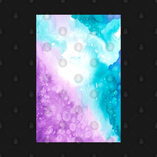 Watercolor galaxy in turquoise and purple by FrancesPoff