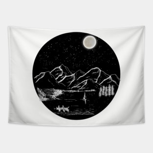 Ski and Hiking Mountain  t-shirts Tapestry