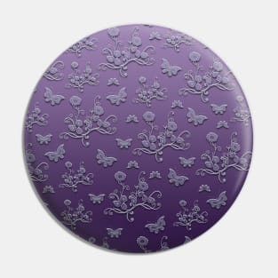 Flowers & butterflies in purple Pin