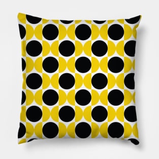 Black and Yellow Circle Seamless Pattern 007#001 Pillow