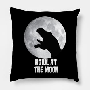 T Rex Howl at the Moon Pillow