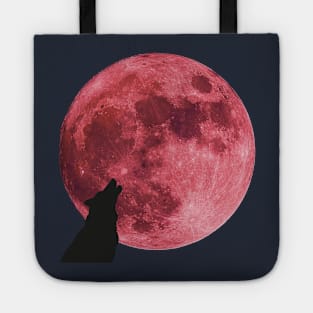 super pink moon wolf Tote