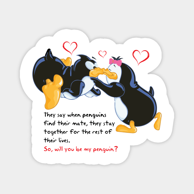 Penguin Love Magnet by AmazingArtMandi