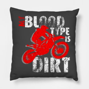 Motorcross Blood Type Shirt Pillow