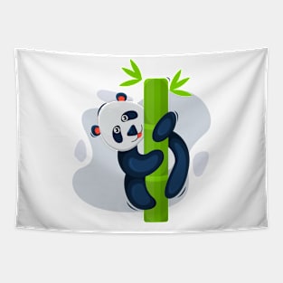 Cute panda with bamboo Tapestry