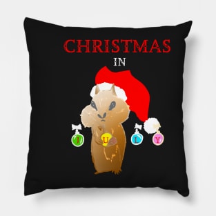 Funny Christmas in July Cute Chipmunk Pillow