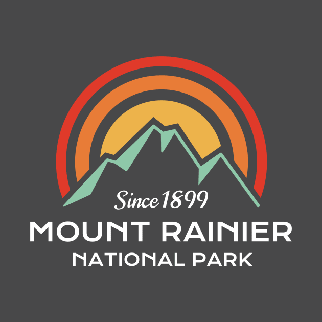 Mount Rainier National Park Retro Sticker by roamfree