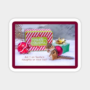 Chipmunk on Santa's list Magnet