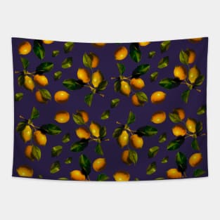 Lemon seamless watercolor pattern Tapestry