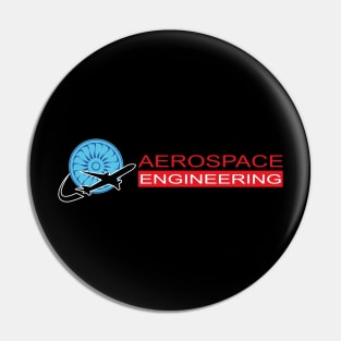 Aerospace engineering text, aircraft engineer logo Pin