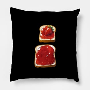 Strawberry Kawaii Yummy Sandwich Vintage Since Retro Toast Bread Loaf Strawberries Pillow