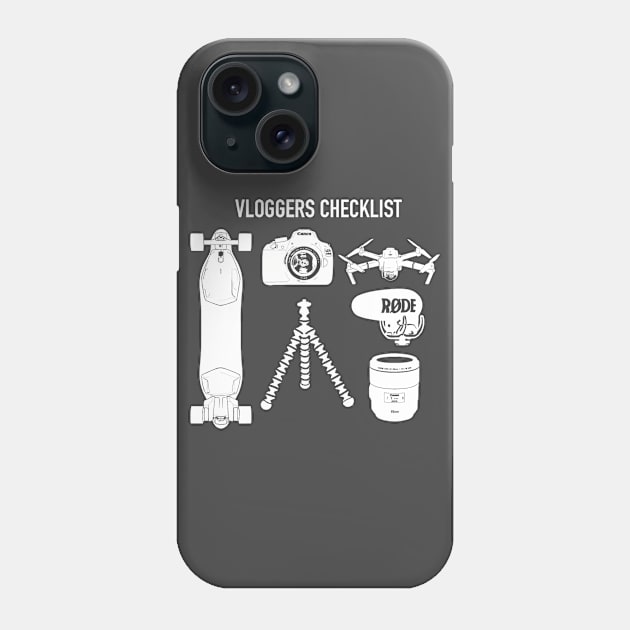 Vloggers Checklist Phone Case by My Geeky Tees - T-Shirt Designs