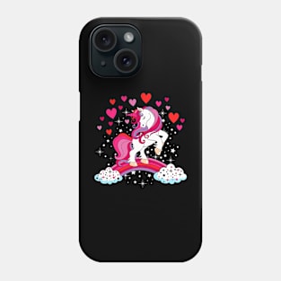 Unicorn Valentines day shirt toddler Girl Love Heart Rainbow Phone Case