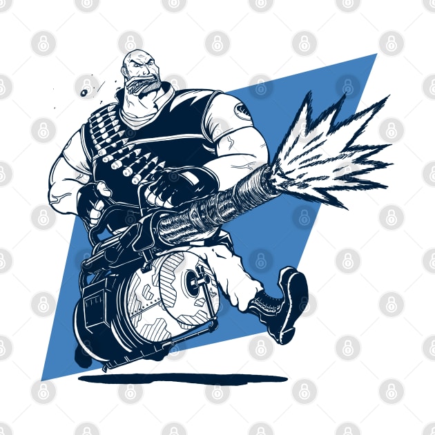 Heavy Weapons Guy (Blue Team) by Huegh