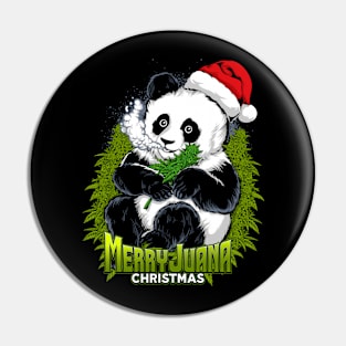 panda cannabis christmas Pin