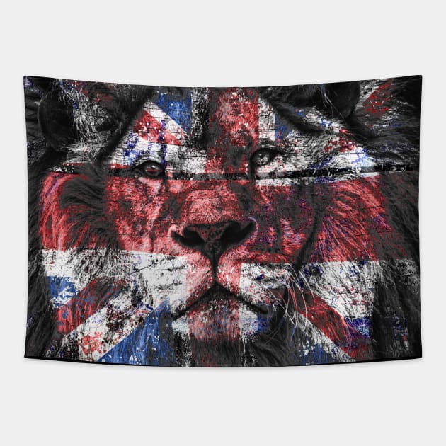 Union Jack Lion Tapestry by HelenDesigns