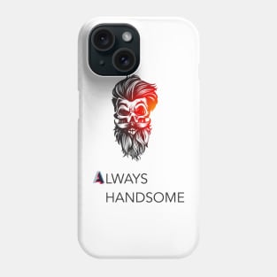 Always handsome skull with hair and beard Phone Case