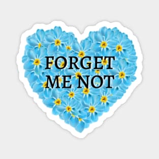 Forget Me Not Flower Heart Magnet