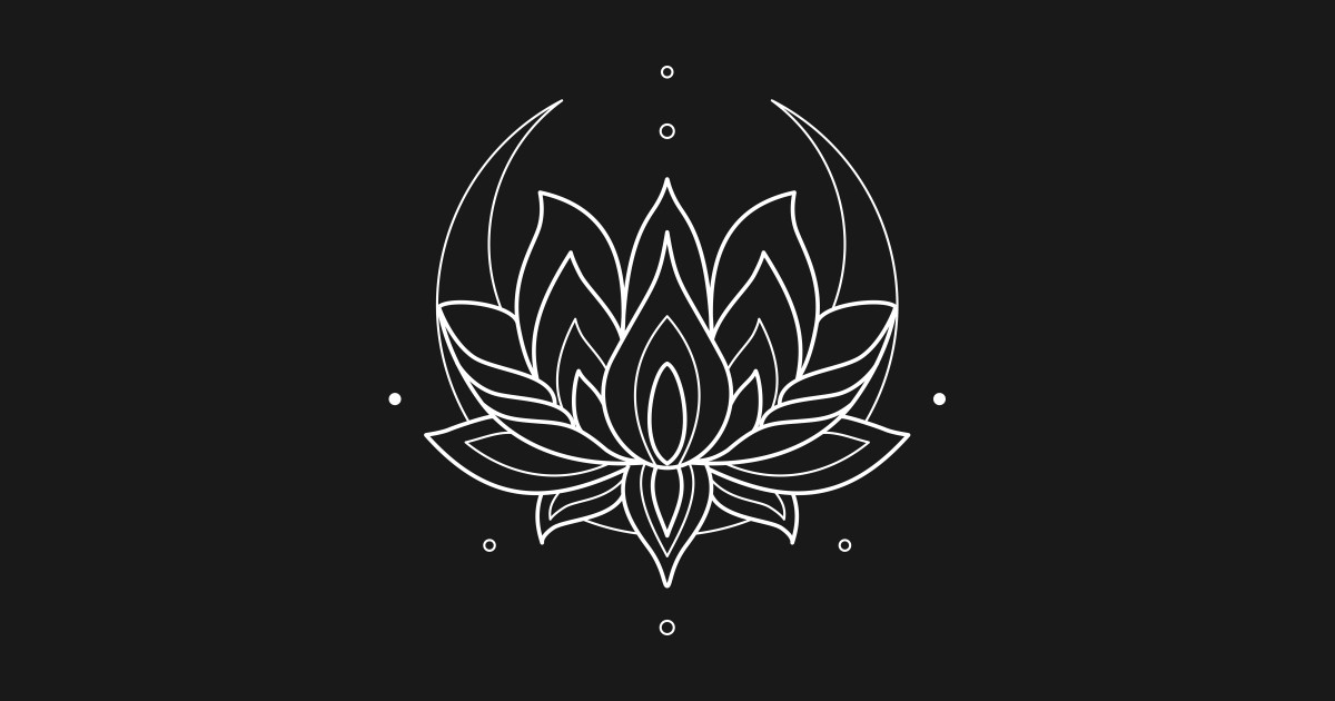 Lotus and Moon Tattoo White 1 - Lotus - Sticker | TeePublic